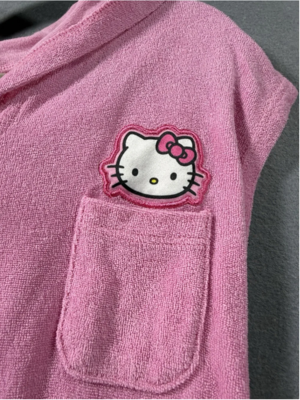 Sanrio Hello Kitty Bath Swim Terrycloth Towel Dress w Hood 5T Pink Heart Bow